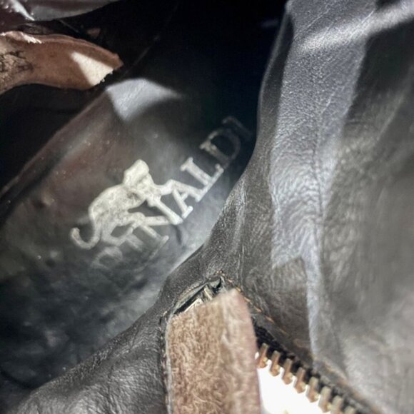 MARINA RINALDI MID CALF WESTERN BOOTS GREY DISTRESSED GRUNGE MADE IN ITALY SZ 35 - Picture 8 of 16